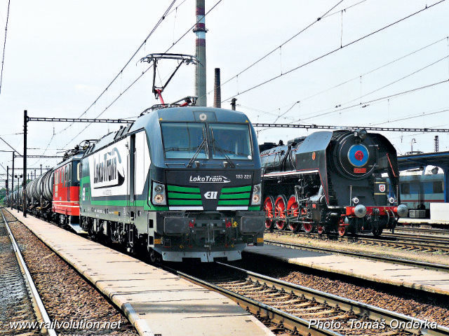 A photo, taken at Nymburk on 28 May 2015, is symbolic of the situation, since each of the three locomotives represents a different part of the fourphase Industrial Revolution. Although 475.179, the steam locomotive, was built in 1948, it still represents 19th century technology developed during the First Industrial Revolution.