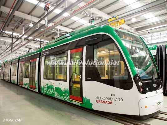 First Metropolitano De Granada Tram Arrives