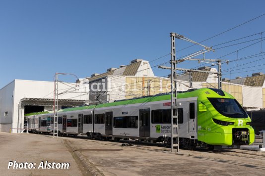 Alstom and FGC revealed the first Coradia Stream for the new express link to Barcelona-El Prat Airport