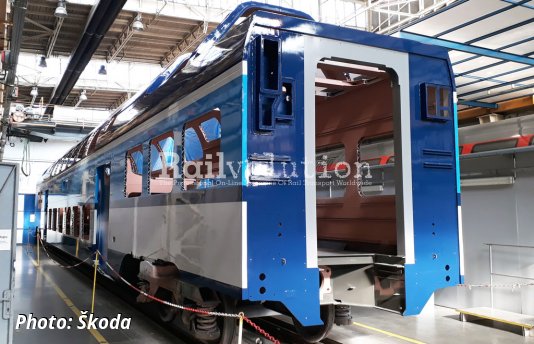 First Car Of The New ČD Double Deck Push-Pull Trains