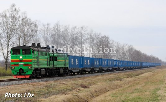 One Kilometer Long Freight In Latvia