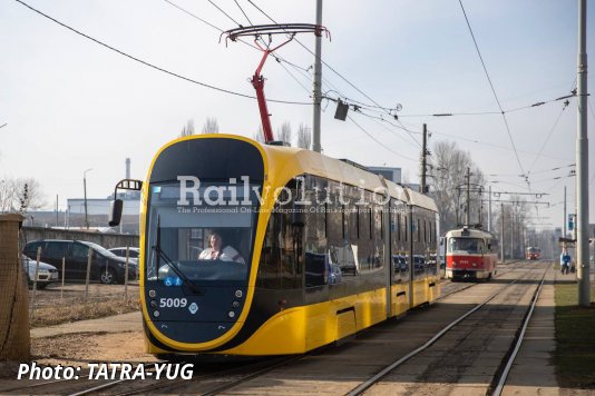 Tatra-Yug Trams In Kiev