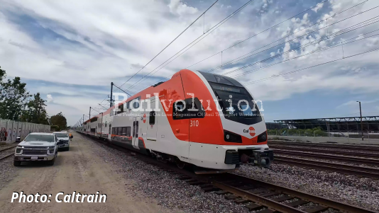 First electric trains on Caltrain corridor