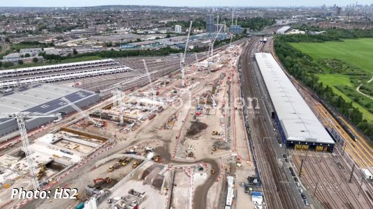 Two years of permanent construction completed at HS2’s Old Oak Common station site