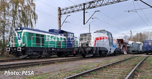 Tests of the PESA-built hydrogen locomotive at CIECH Cargo