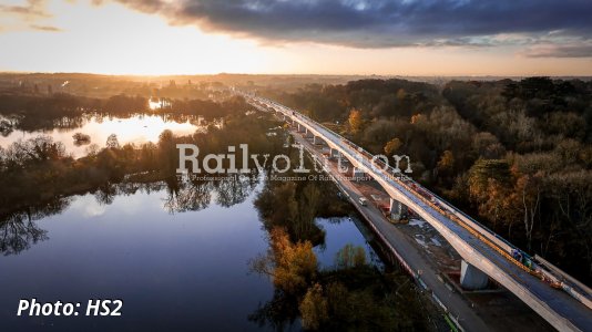 Construction progress of Britain's longest rail bridge