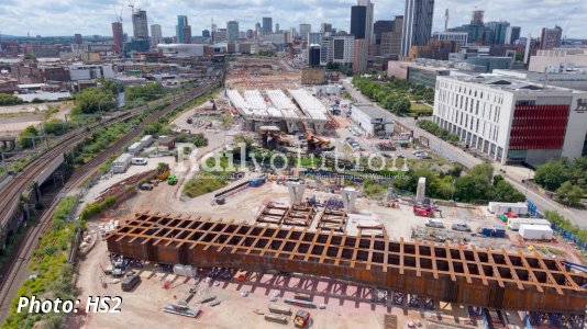 Giant HS2 bridge moved into place in central Birmingham