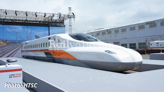 The first completed N700ST train for Taiwan unveiled