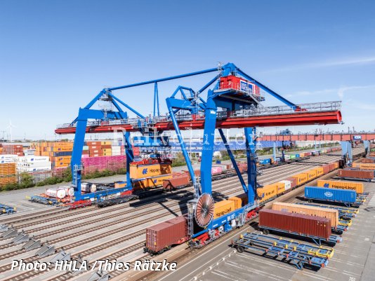 Remote-controlled rail handling at Container Terminal Altenwerder